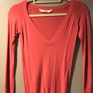 Pull & bear brand coral v neck sweater